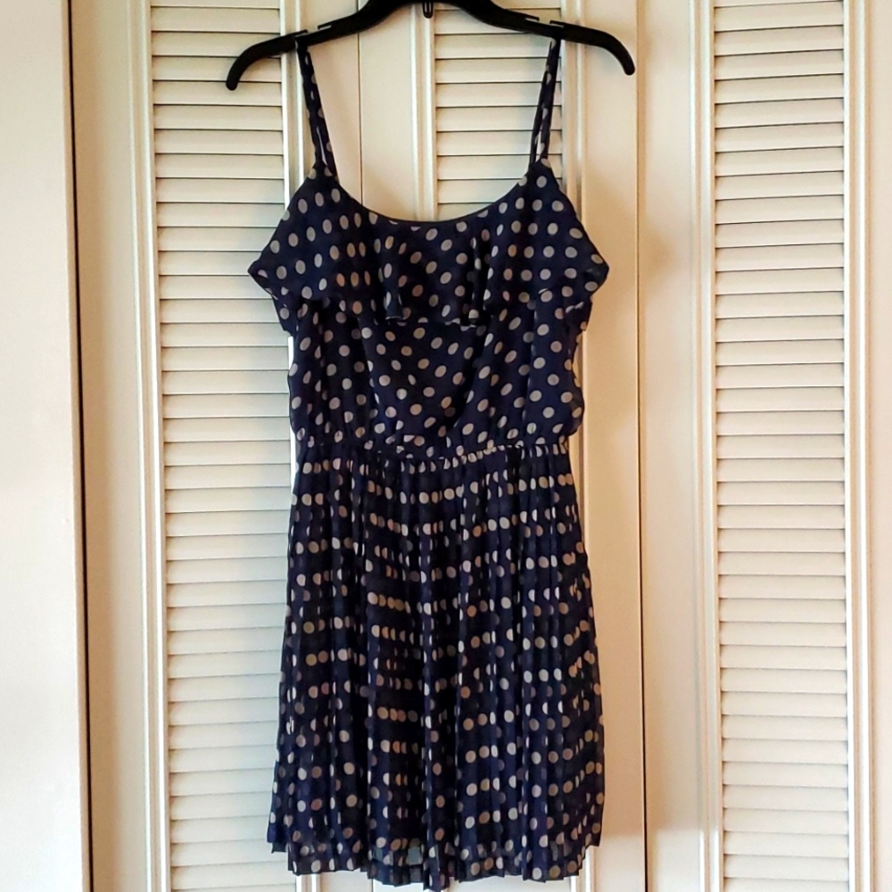 Pleated Polka Dot Dress